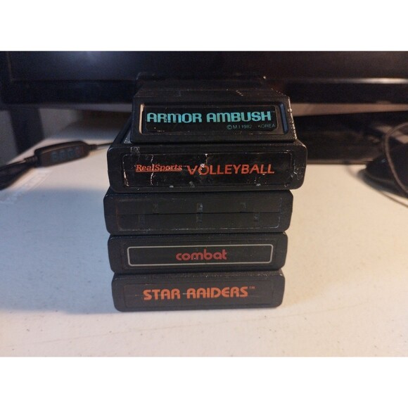 Atari 2600 Lot Of 5 Games - Tested & Work - Star Raiders, Armor Ambush, Combat - Picture 2 of 3